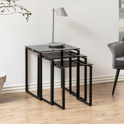 Bendt Bijzettafel 'Lone', Set van 3 stuks, kleur Smoke Bendt Bijzettafel 'Lone', Set van 3 stuks, kleur Smoke