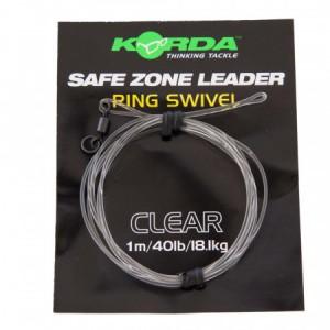 Korda Kamo Leaders 40lb, Maat 8 Ring Wartel 1m Clear
