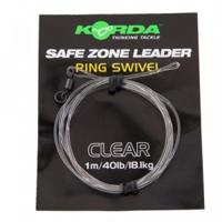 Korda Kamo Leaders 40lb, Maat 8 Ring Wartel 1m Clear - thumbnail