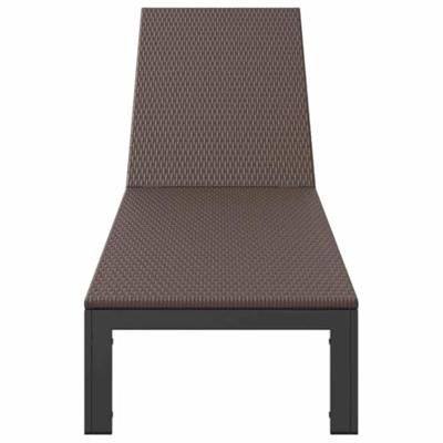 Ligstoel 1-persoon Bruin 206 x 62,5 x 74 cm poly rattan