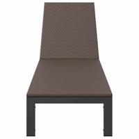 Ligstoel 1-persoon Bruin 60 x 200 x 27cm poly rattan - thumbnail