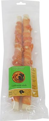 Natuurlijke snack zak a 2 gedraaide stick met kip 28 cm Kauwplezier Gebr. de Boon - Gebr de boon