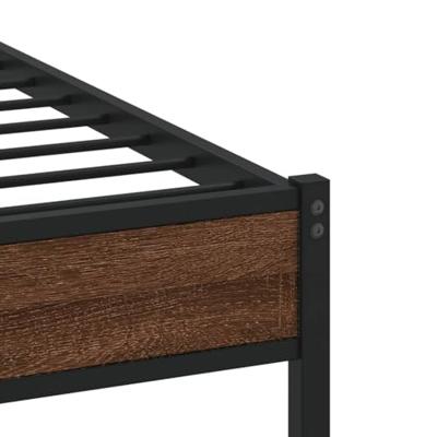 Bedframe zonder matras metaal bruin eikenkleurig 120x200 cm