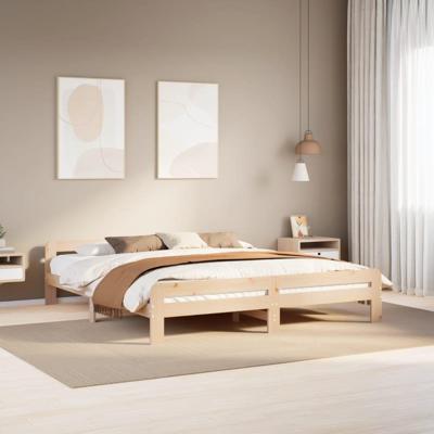 Bedframe zonder matras massief grenenhout 200x200 cm