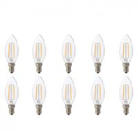 LED Kaarslampen 10-Pack - Filament E14 - 4W Natuurlijk Wit 4200K - thumbnail