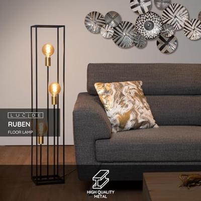 Lucide RUBEN - Vloerlamp - 3xE27 - Zwart