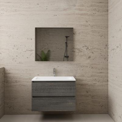 ACTIE BWS Badmeubel | Paris | Frey Oak 80 cm | Hoogglans Wit Wastafel | 1 Kraangat