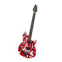 EVH Wolfgang Special Red with Black & White Stripes Satin elektrische gitaar met gigbag - thumbnail