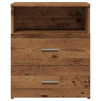Nachtkastjes 2 st 50x32x60 cm bewerkt hout oud houtkleurig