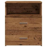 Nachtkastjes 2 st 50x32x60 cm bewerkt hout oud houtkleurig - thumbnail