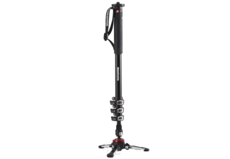Manfrotto XPRO+ aluminium video-monopod, 4 segmenten foto- en videocamera draagstang met vloeistofsokkel, fotoaccessoires voor content creatie, video, videoblogs
