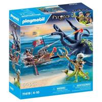 PLAYMOBIL 71419 Piraat met gigantische octopus - Piraten - Met een piraat, een kanon en een gigantisch octopusmonster - Vanaf 4 jaar - thumbnail