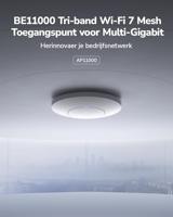 Cudy BE11000 Tri-Band Wi-Fi 7 draadloos toegangspunt, 1 x 10 GB SFP+-poort, 2.5G PoE-in, Cudy APP Control en Mesh, PoE/DC aangedreven, AP11000 - thumbnail