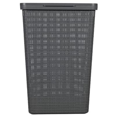 Curver Jute Wasmand met deksel 58L - 2 stuks - Donkergrijs