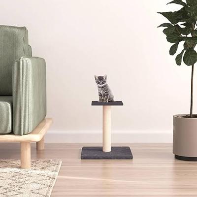 vidaXL Krabpaal met platform 38 cm donkergrijs, kattentoren, kattenboom, kattenkrabtoren, kattenkrabpaal, kattenspeelmeubel, kattenklimmeubel