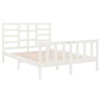 Bedframe massief hout wit 120x190 cm - thumbnail