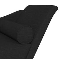 Chaise longue met kussens stof zwart - thumbnail