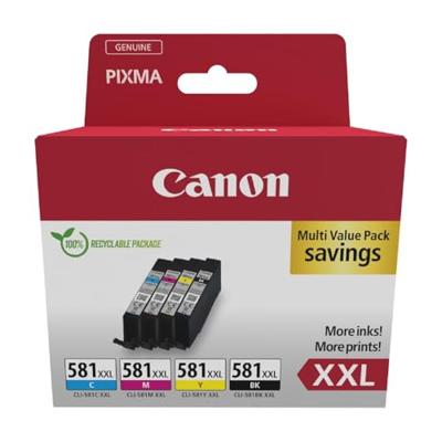 Canon inktcartridge CLI-581 XXL, 282 - 858 foto's, OEM 1998C007, 4 kleuren