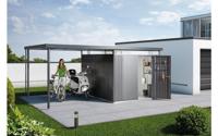 Biohort Highline H2 metalen tuinhuis 275x195x222 cm met dubbele deur - thumbnail