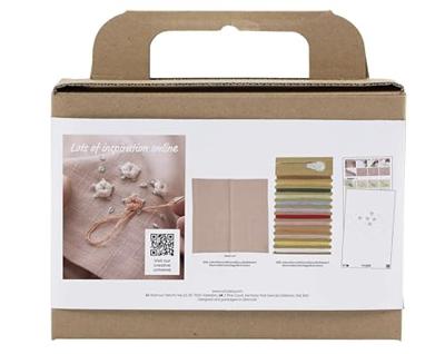 Creativ Company Mini hobbyset borduurwerk, textiel servet, dusty rose, 1 doos Creativ Company Mini hobbyset borduurwerk, textiel servet, dusty rose, 1 doos