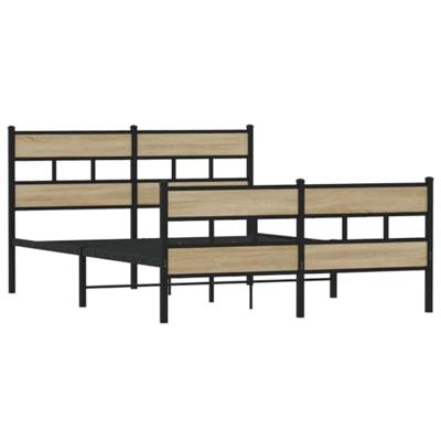 Bedframe zonder matras metaal sonoma eikenkleurig 135x190 cm Bedframe zonder matras metaal sonoma eikenkleurig 135x190 cm