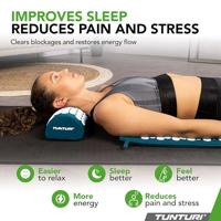 Tunturi Spijkermat met kussen - Acupressuur - Meditatie Mat - Acupunctuur Set - 68x42x2 cm - Petrolblauw - thumbnail