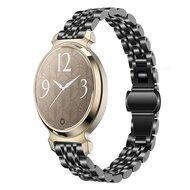 By Qubix - Metalen schakelbandje - Zwart - Compatible met Garmin Lily 2 - Compatible Garmin bandje - thumbnail