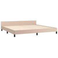 Bedframe met hoofdbord kunstleer cappuccinokleurig 200x200 cm - thumbnail