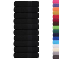 VidaXL Badhanddoeken 10 st 100x150 cm 360 g/m² 100% katoen zwart - thumbnail