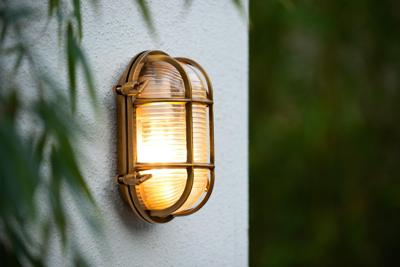 Lucide DUDLEY - Wandlamp Binnen/Buiten - 1xE27 - IP65 - Mat Goud / Messing