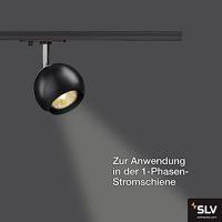 SLV 144010 230V-railsysteem lamp GU10 Zwart, Chroom - thumbnail