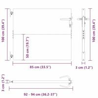 Tuinpoort met slot Zwart 105 x 100 cm Poedergecoat staal - thumbnail