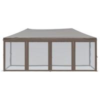 Partytent inklapbaar met zijwanden 3x6 m taupe - thumbnail