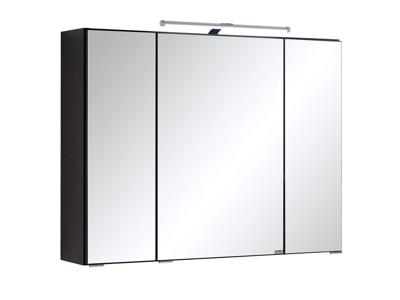 HELD Badkamer spiegelkast Bologna 3D (LED opbouwlamp, Donkergrijs, 80 cm)