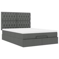 Ottoman bed met matras 160x200cm stof donkergrijs - thumbnail