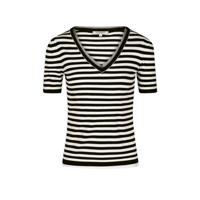 Morgan gestreepte fijngebreide trui ecru - thumbnail