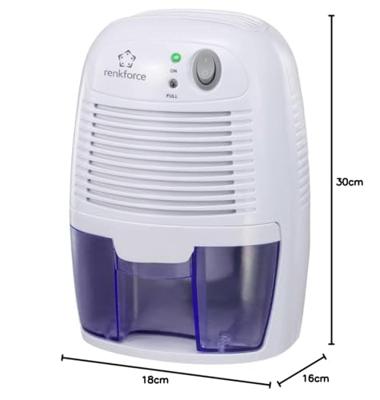 Renkforce HD-68W Luchtontvochtiger 20 m² 0.011 l/h Wit, Blauw