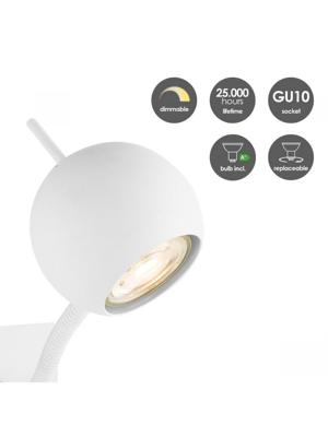 Moderne LED Wandspot Bollo - Wit - 11.5/11.5/35cm - Dimbaar - plafonniere gemaakt van metaal - inclusief LED lichtbron - GU10 fitting - 5W - 390lm - 3000K - warm wit licht Moderne LED Wandspot Bollo - Wit - 11.5/11.5/35cm - Dimbaar - plafonniere gemaakt van metaal - inclusief LED lichtbron - GU10 fitting - 5W - 390lm - 3000K - warm wit licht