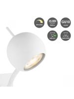 Moderne LED Wandspot Bollo - Wit - 11.5/11.5/35cm - Dimbaar - plafonniere gemaakt van metaal - inclusief LED lichtbron - GU10 fitting - 5W - 390lm - 3000K - warm wit licht - thumbnail