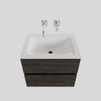 Badkamermeubel Solid Surface BWS Oslo 60x46 cm Wood Dark Brown (0 kraangaten) - thumbnail