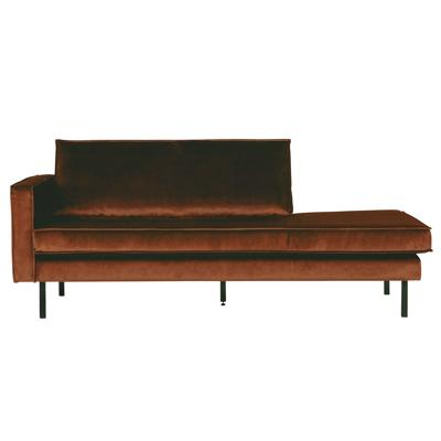 WOOOD Daybed 'Rodeo' Links, Velvet, kleur Roest