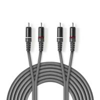 Nedis Stereo audiokabel | 2x RCA male - 2x RCA male | 5,0 m | Grijs - thumbnail