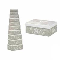 Decoratieve Doos Pincello 63 Wit Grijs Karton (2 Stuks) - thumbnail