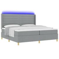 Boxspringbed met matras Lichtgrijs 140 x 200 cm Stof - thumbnail