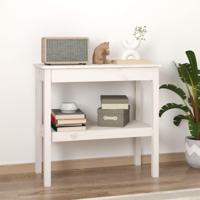 Wandtafel 80x40x75 cm massief grenenhout wit - thumbnail