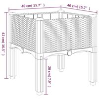 VidaXL Plantenbak met poten 40x40x42 cm polypropeen blauwgrijs - thumbnail
