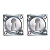 De Oude Deurklink Sleutelrozet vierkant mat geborsteld nikkel - thumbnail