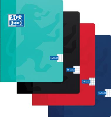 Oxford School schrift, ft A5, 72 bladzijden, geruit 5 mm, geassorteerde kleuren Oxford School schrift, ft A5, 72 bladzijden, geruit 5 mm, geassorteerde kleuren