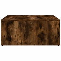 2-delige Salontafelset bewerkt hout en metaal gerookt eiken - thumbnail