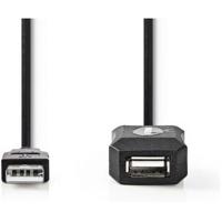 Actieve USB 2.0-Verlengkabel | A Male - A Female | 10 m | Zwart - thumbnail